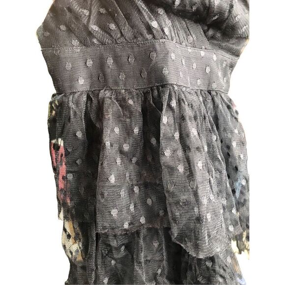 Abercrombie & Fitch Womens Tiered Swiss Dot Tulle Dress XS Wednesday Goth Grunge - Picture 3 of 3